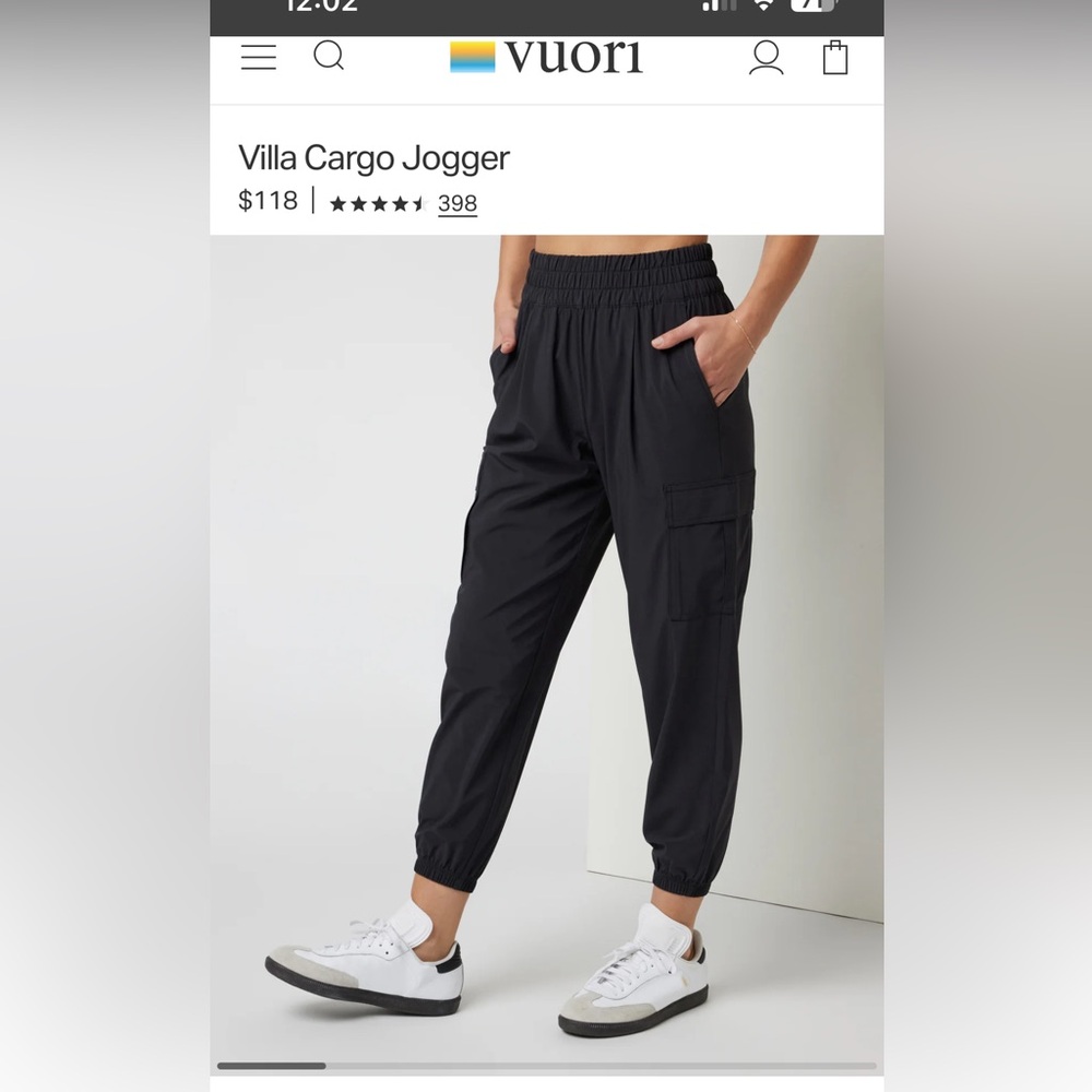 Vuori Black Villa Cargo Jogger
